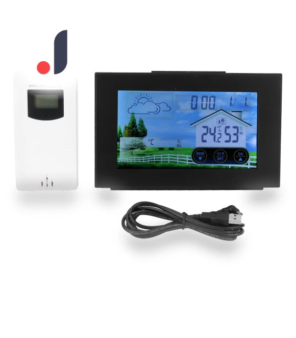 Digital Wireless Thermometer-Hygrometer with Alarm and Touch Screen — Home Climate Control, Vestidos