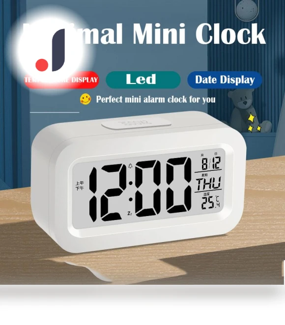 Mini LED Smart Alarm Clock with Temperature Display — Alarm, DC-HOME Textile