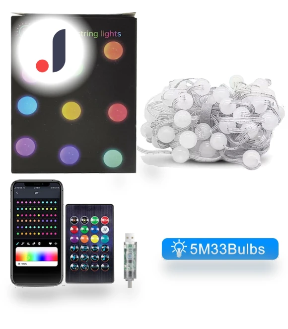 RGB Globe Smart Colorful Lights — Outdoor String Lights, Modern Home Furnishing
