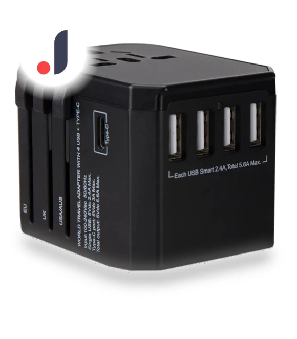 Travel Smart Adapter International Plug Adapter Wall USB Type C Charger AC Power — Chargers & Adapters, Melery