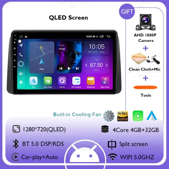 Car Radio Android 14 Multimedia Wireless Carplay Auto Stereo QLED Touch Screen — Stereo Receivers, AutoSphere