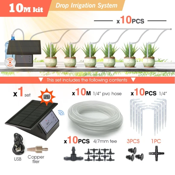Solar Power Timer Smart Drip Irrigation System — Controllers, COOKING-MALL