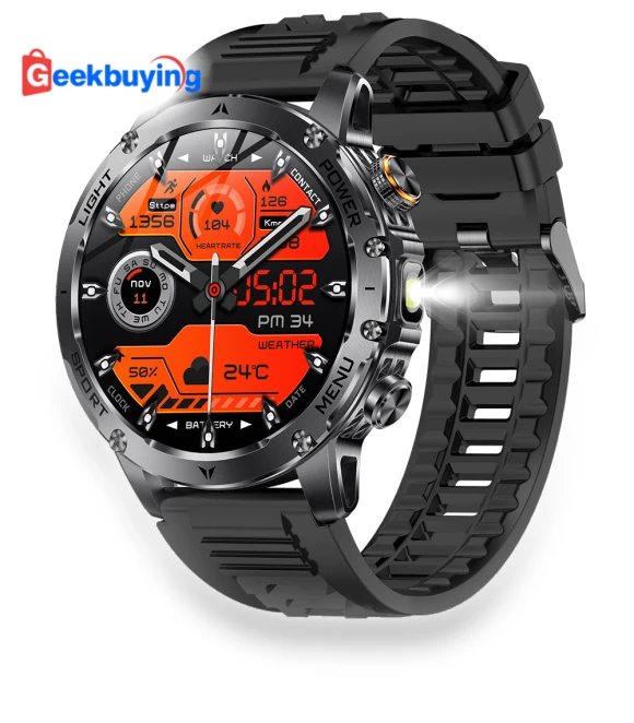 Smartwatch with 1.7 inch Screen, Built-in Flashlight, and Health Management — Smartwatches, Senbono