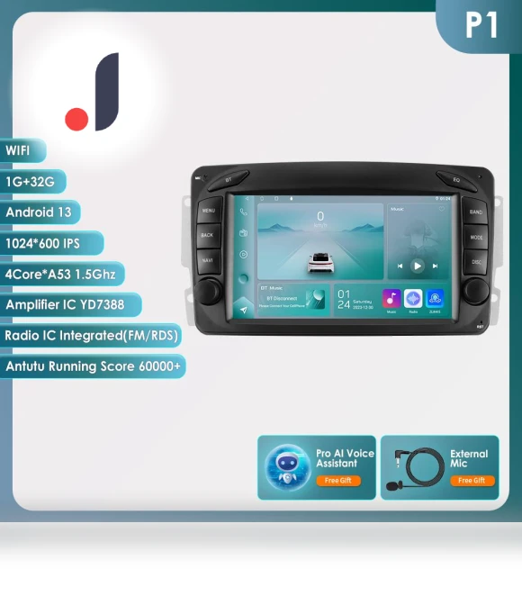 7-inch AI Smart Wireless CarPlay Android Auto Head Unit — Stereo Receivers, OSSURET