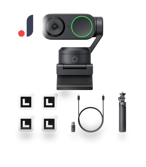 AI Gesture-Controlled PTZ 4K Webcam with Tripod — Camcorder Accessories, Insta360