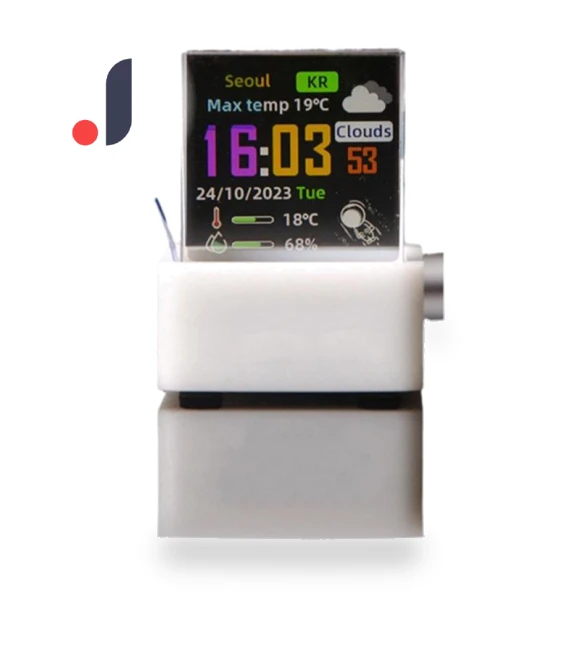 Holographic Desktop Computer with Weather Station and Digital Clock — Desk & Shelf, E Suggestion