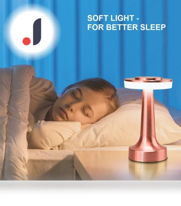 Retro Rose Gold Metal LED Table Lamp — Desk & Table Lighting, Navya Handicraft