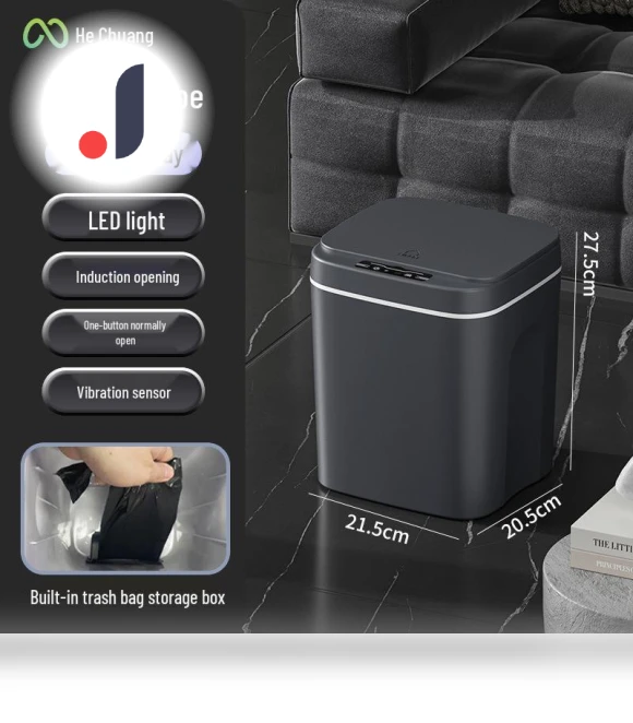 Waterproof Smart Trash Can with Automatic Lid — Kitchen Cans, Polaris star