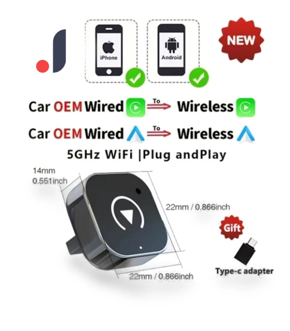 Wireless CarPlay and Android Auto Adapter — Phone Accessories, Meiteai-Car&Motor