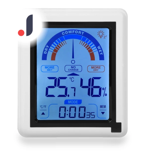 LCD Touchscreen Weather Clock with Digital Temperature and Humidity Meter — Hygrometers, Health & Beauty PRODUCT