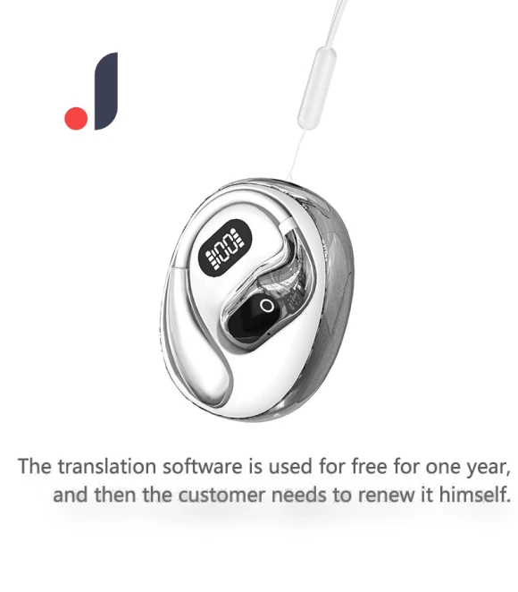 Wireless Earbuds with AI Translation and Over-Ear Hook — Language Translators, Autumn Orchids