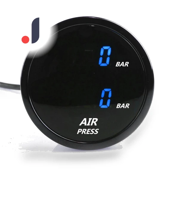 Blue LED Digital Dual Air Pressure Gauge with Electrical Sensor — Fuel Pressure, Topfactory