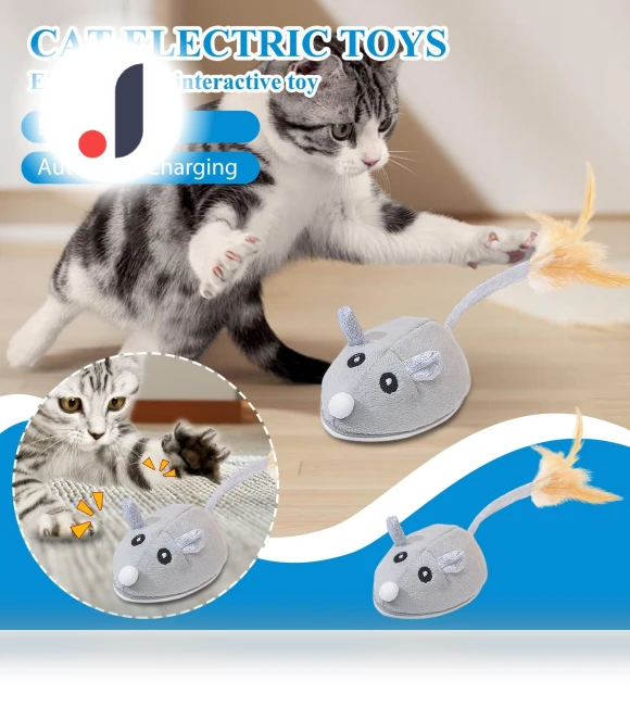 Electric Mouse Toy with Feather — Cat Playthings, Superman Joe