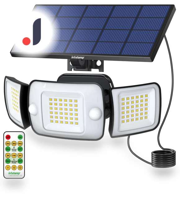 Solar LED Light with Motion Sensor — Outdoor Security & Flood Lighting, SAMURAI STYLE