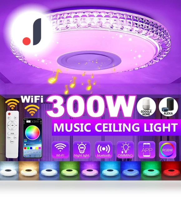 Smart Ceiling Light with RGB and Music Sync — Overhead Lighting, The Romantics