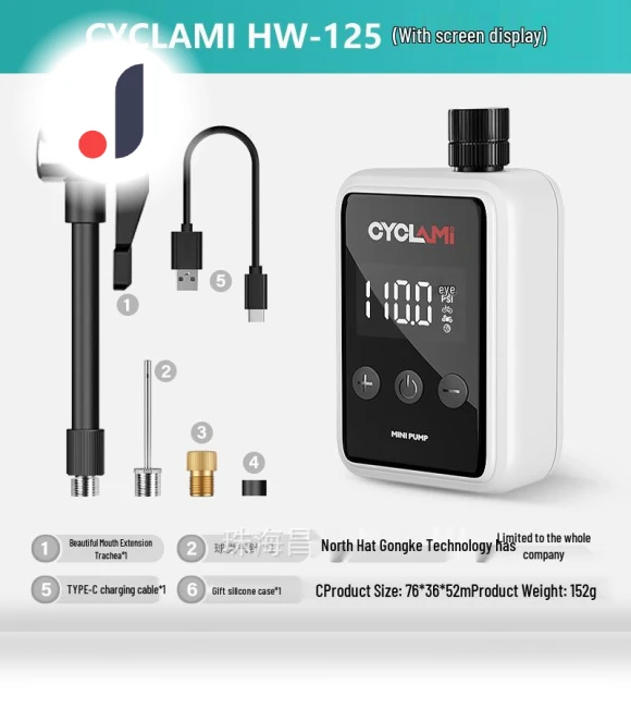 Smart Display Portable Bike Air Pump — Inflation Devices, CYCLAMI