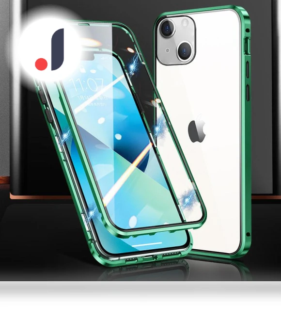 Magnetic Metal Frame with Dual Side Tempered Glass Phone Case — Phone Accessories, Smartwatch 2025