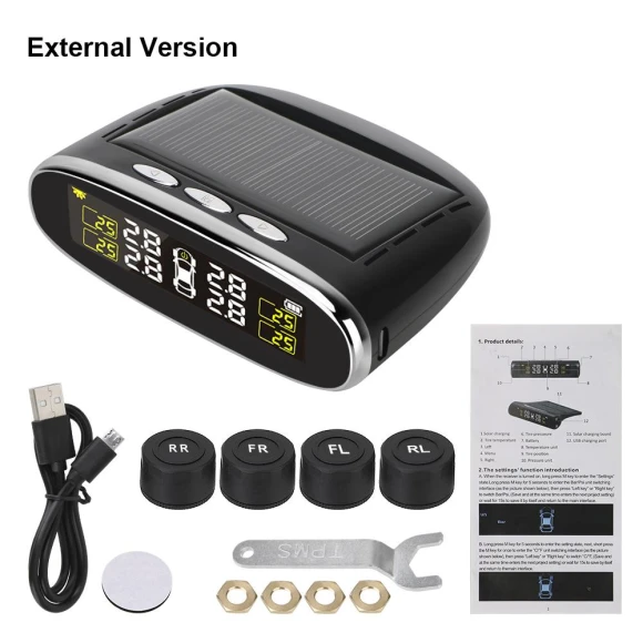 Tire Pressure Monitoring System with Temperature Alert — TPMS Sensor Replacements, AINYSZIN Automotive Parts