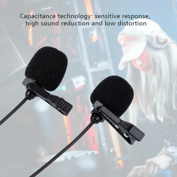 Dual Head Lapel Tie Clip Microphone — Microphones, DIYelecs
