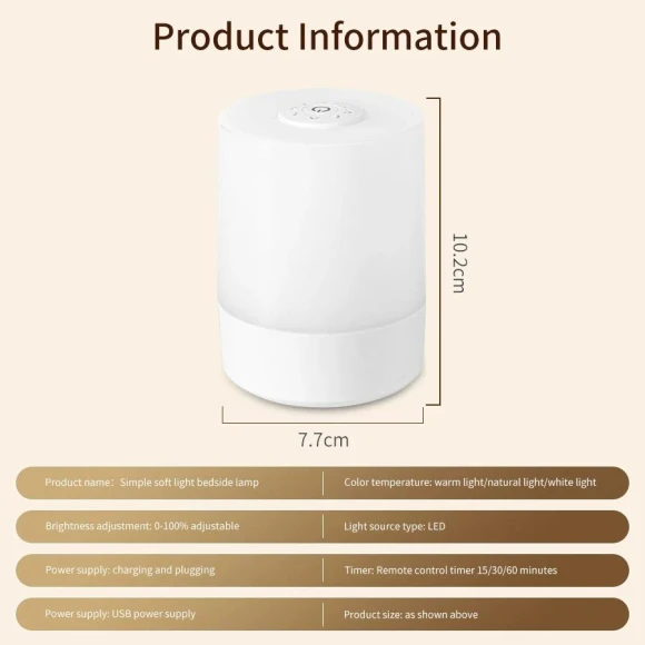 Rechargeable Touch Bedside Night Light — Night Lights, YJMP home