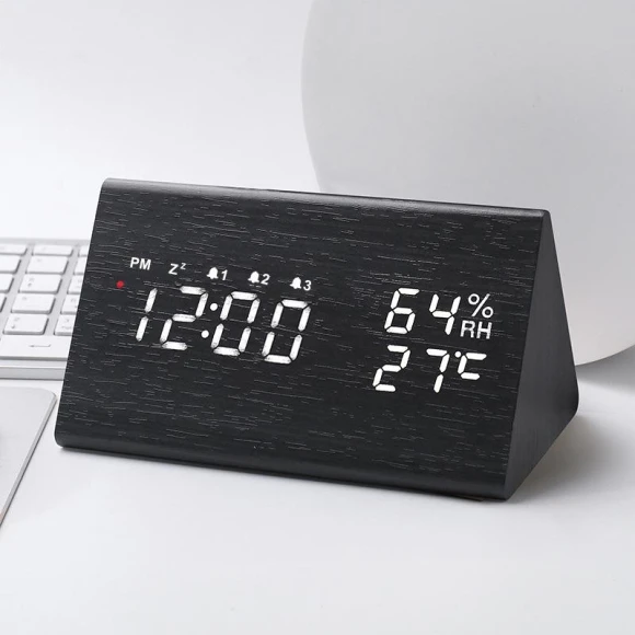 Smart Radio Clock with Automatic Temperature and Humidity Display — Alarms & Clocks, Fashionable bags