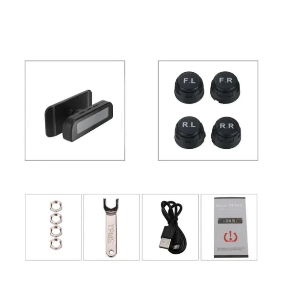 Universal Wireless Tire Pressure Monitoring System with Solar Clock — TPMS Sensor Replacements, RuJia Home Decor