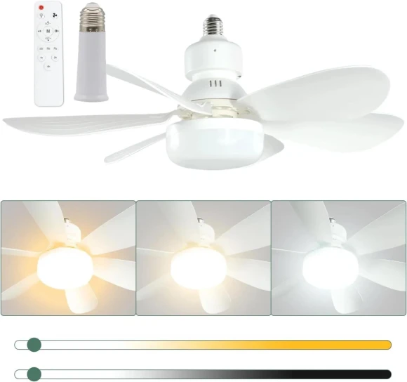 Ceiling Light Fixture with Fan and LED Lighting — Ceiling Fan Lighting Solutions, Rainbow Rain
