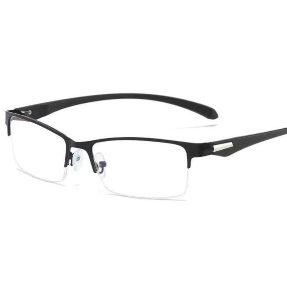 Minimalist Metal Half-Rim Multifocal Glasses — Reading Glasses, Value Vault