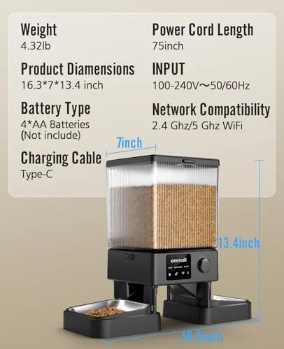 Automatic Cat Feeder with WiFi — Smart Pet Feeders, oneisall