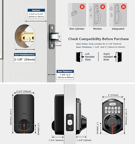 Fingerprint Door Lock — Keyed Locksets, TEEHO