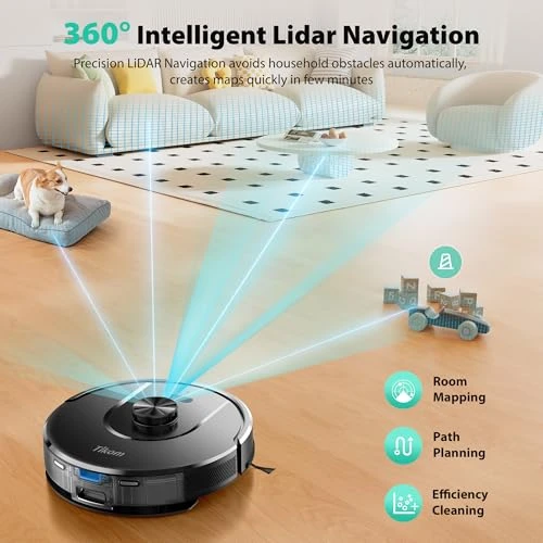 Robot Vacuum and Mop with Self-Emptying Base — Smart Cleaning Robots, Tikom