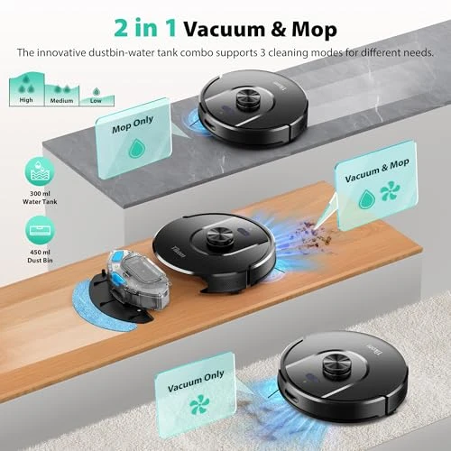 Robot Vacuum and Mop with Self-Emptying Base — Smart Cleaning Robots, Tikom
