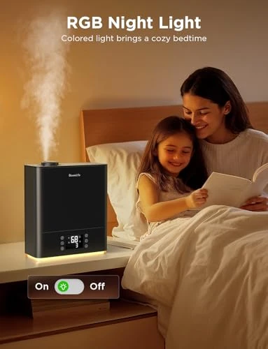 Smart Humidifier for Bedroom Large Room, Top-Fill Cool Mist 2.12 cu ft WiFi Air Humidifier, Auto Mode, App & Voice... — Humidifier, GoveeLife