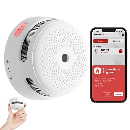 Smart Smoke Detector Fire Alarm with Replaceable Battery, X-Sense