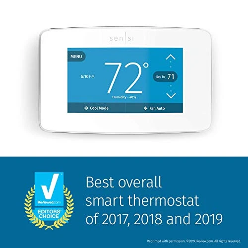 Smart Thermostat with Touchscreen Color Display — Smart Climate Control, Emerson