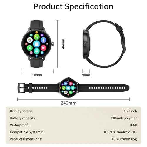 Smart Watch with AI Voice, Fitness Tracker, IP68 Waterproof — Smartwatches, KIBFLE