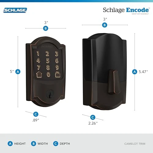 Smart WiFi Deadbolt Lock for Front Door - Keyless Entry with App or Touchscreen — Smart Lock, SCHLAGE