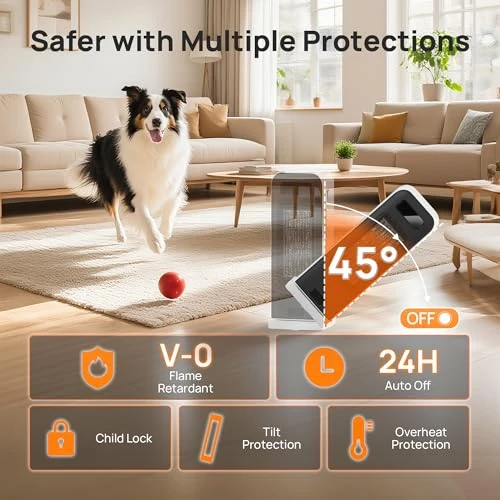 Space Heater with Thermostat, WiFi, and Voice Control, FLANUR