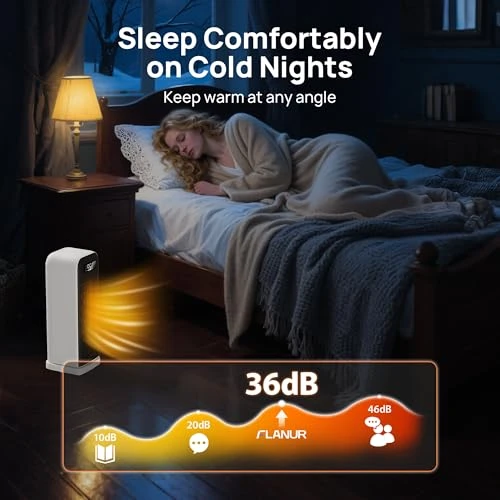 Space Heater with Thermostat, WiFi, and Voice Control, FLANUR