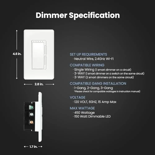 Wi-Fi Smart Dimmer Light Switch, 3 Pack — Dimmer Switches, Feit Electric