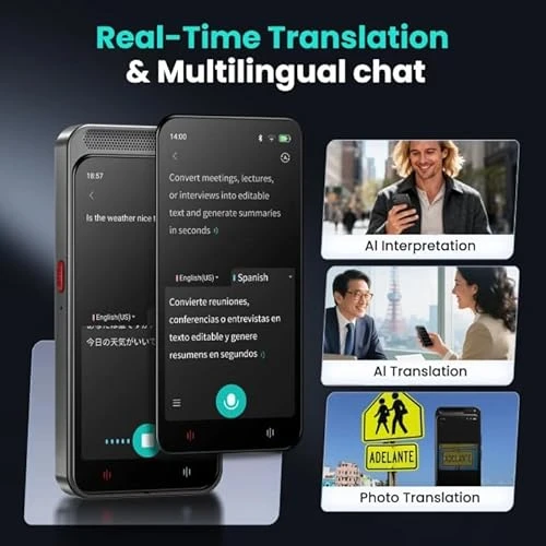 AI Voice Recorder with Free Transcription and Translation — Portable Audio Recorders, Fivegren