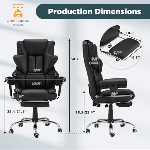 Ergonomic Executive Office Chair with Vibration, Heat, and Reclining Function — Massage Chairs, HOMREST