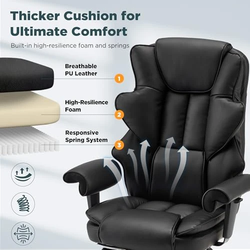 Ergonomic Executive Office Chair with Vibration, Heat, and Reclining Function — Massage Chairs, HOMREST