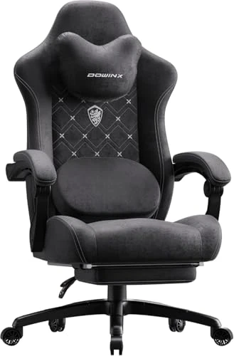 Gaming Chair with Heated Massage Lumbar Support and Footrest — Gaming Chairs, Dowinx