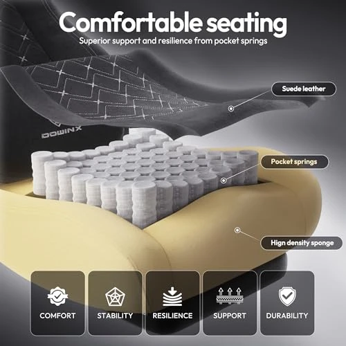 Gaming Chair with Heated Massage Lumbar Support and Footrest — Gaming Chairs, Dowinx