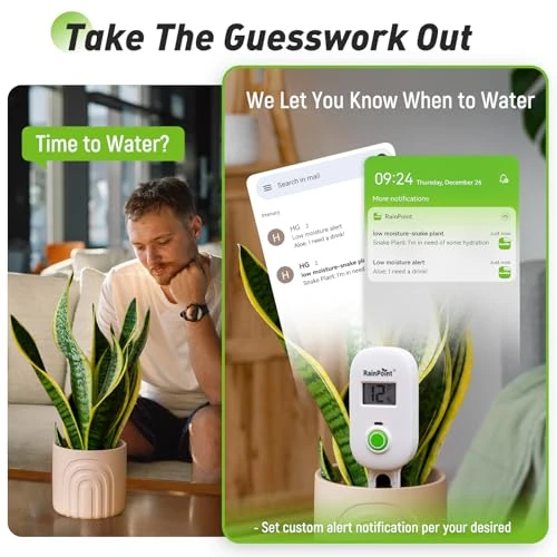 Smart Digital Wireless Plant Moisture Meter with WiFi Hub Kit — Humidity Meters, RainPoint