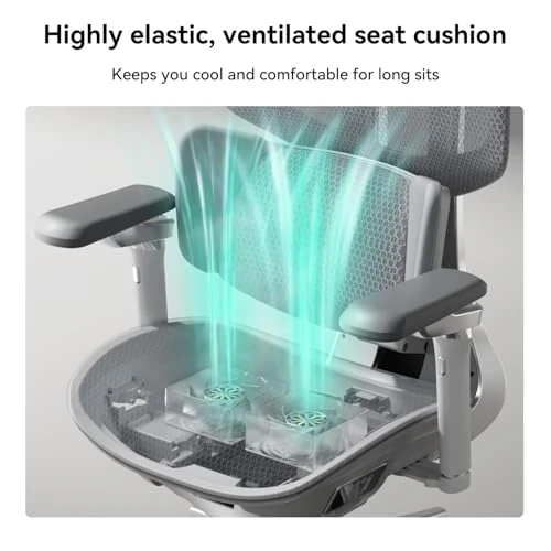 Smart Ergonomic Chair with Automated Lumbar Tracking, 4D Headrest, Ventilated Seat — Smart Chairs, Hbada