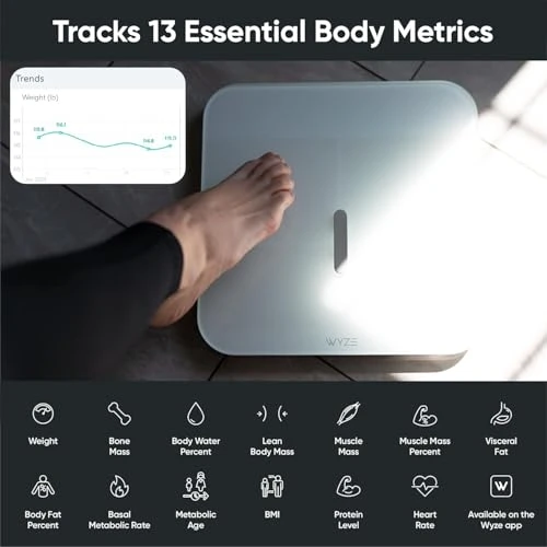 Smart Scale for Body Weight, BMI, Body Fat, Muscle Mass, Heart Rate Monitor — Digital Scales, Wyze