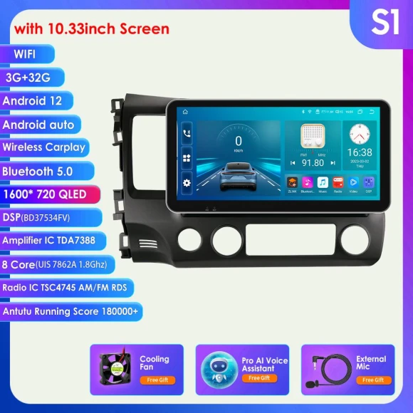 2Din Android Car Stereo with GPS Navigation and CarPlay — Stereo Receivers, Hizpo