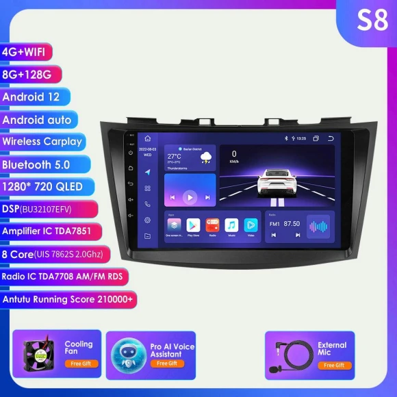 9-inch Android Car Stereo with 4G and Wi-Fi — Stereo Receivers, Hizpo